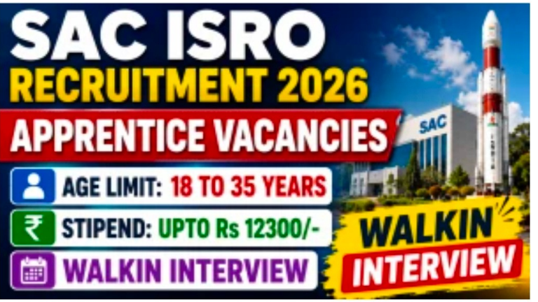 SAC ISRO Apprentice Recruitment 2026
